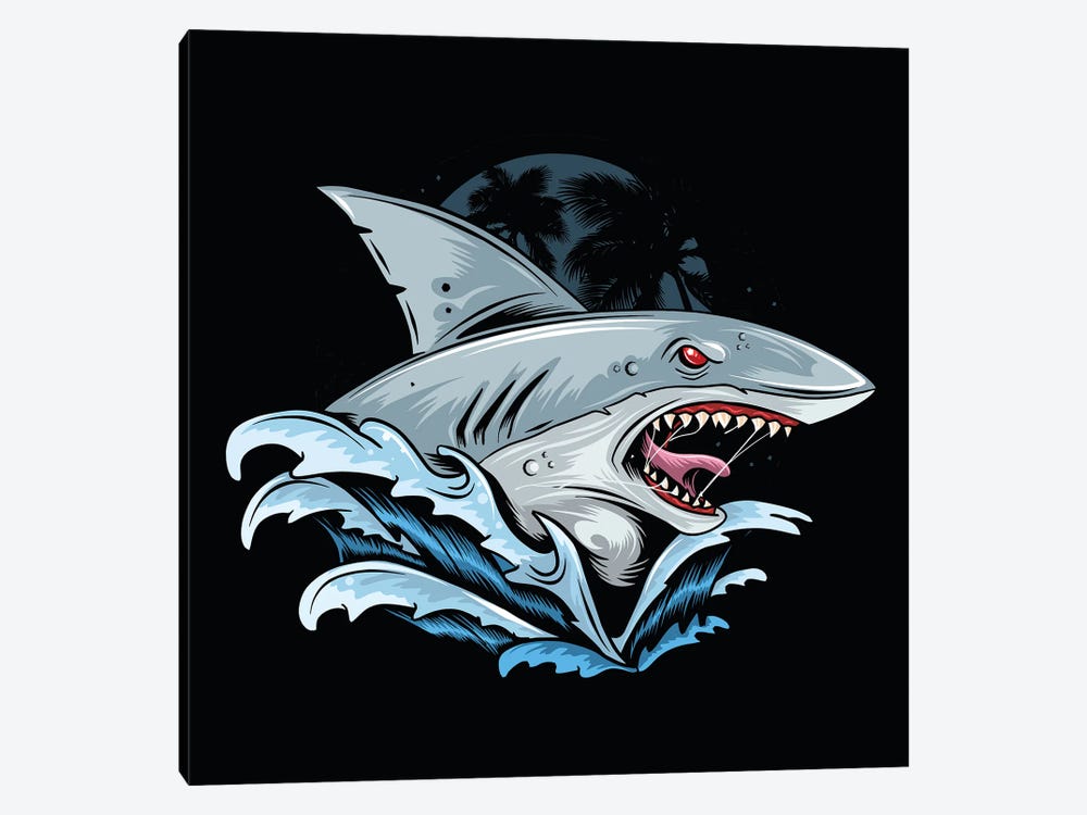 Shark Rage Face by Art Mirano 1-piece Canvas Wall Art