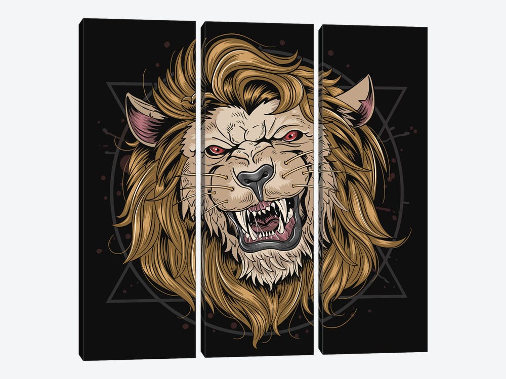 Lion Leo by Art Mirano 3-piece Canvas Wall Art