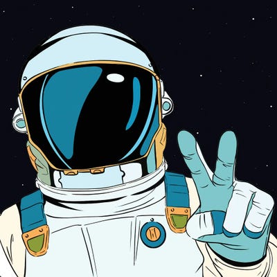 Astronaut Pop by Art Mirano metal wall art