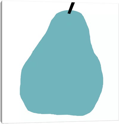 Blue Pear Canvas Art Print - Pear Art