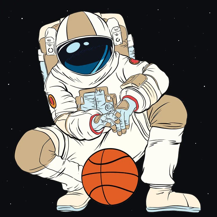 Playing Basketball Astronaut