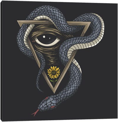 Snake On A Triangle Canvas Art Print - Eyes