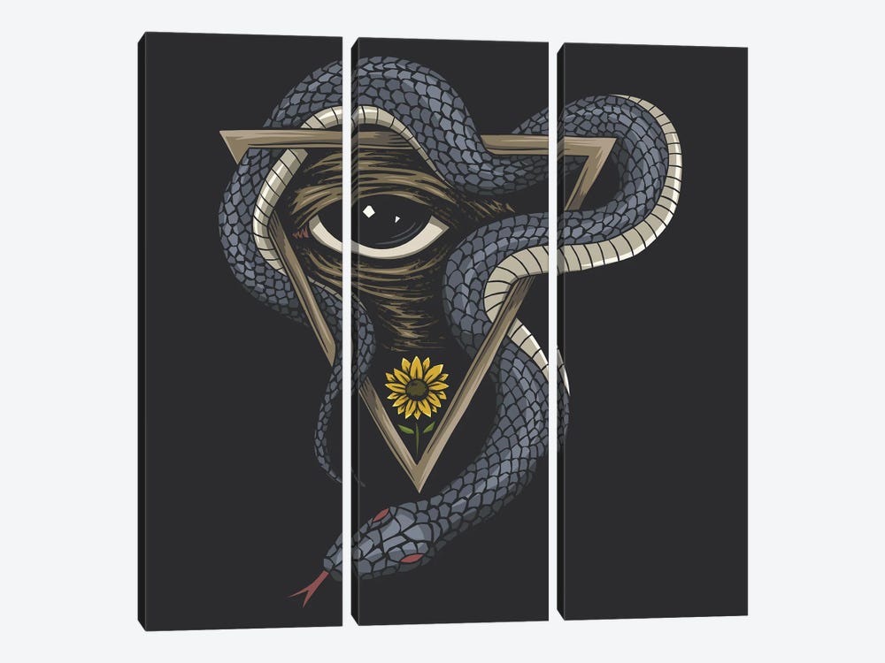 Snake On A Triangle by Art Mirano 3-piece Art Print