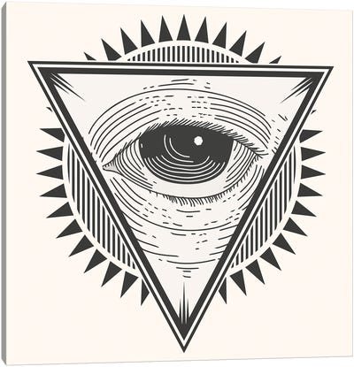 Eye In A Triangle Canvas Art Print - Eyes