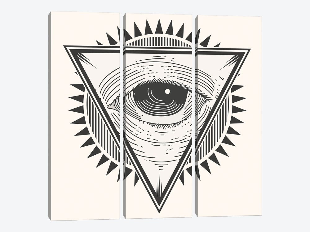Eye In A Triangle by Art Mirano 3-piece Canvas Art