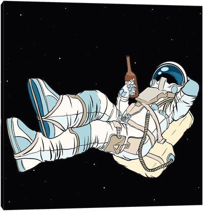 The Astronaut Is Resting Canvas Art Print - Beer Art