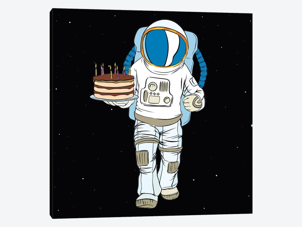 Cosmonaut And Cake by Art Mirano 1-piece Canvas Print