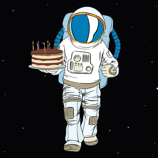 Art Mirano: Cosmonaut And Cake by Art Mirano