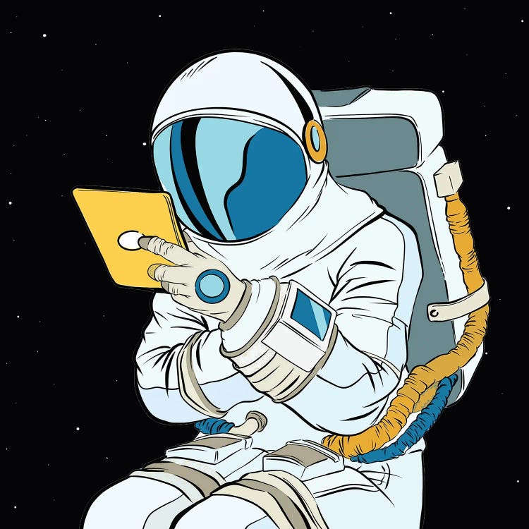 Astronaut And Tablet