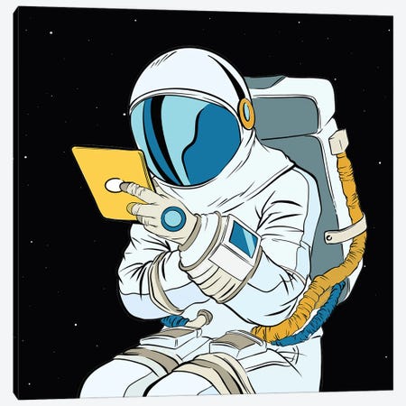 Astronaut And Tablet Canvas Print #ARM540} by Art Mirano Canvas Art