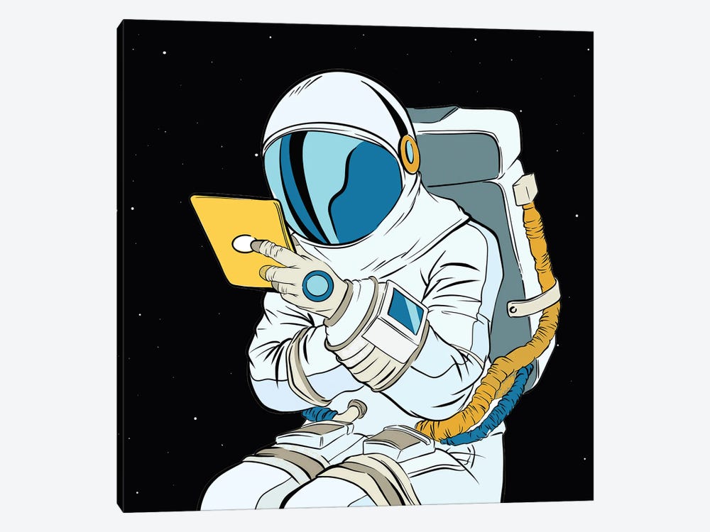 Astronaut And Tablet by Art Mirano 1-piece Canvas Artwork
