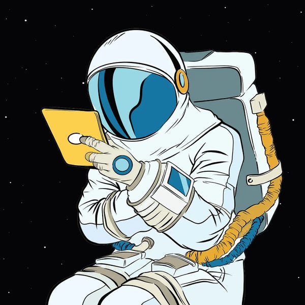 Art Mirano: Astronaut And Tablet by Art Mirano