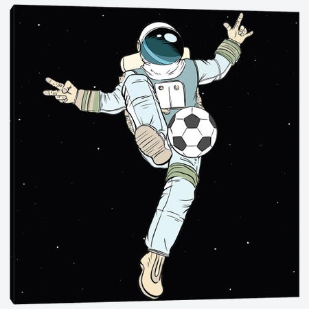 Astronaut And Football Canvas Print #ARM541} by Art Mirano Canvas Wall Art