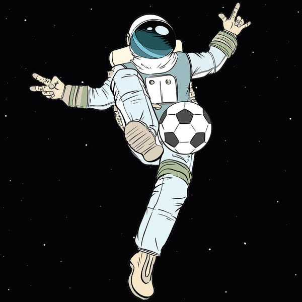 Art Mirano: Astronaut And Football by Art Mirano