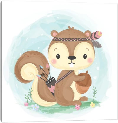 Squirrel For Children's Room Canvas Art Print - Arrow Art