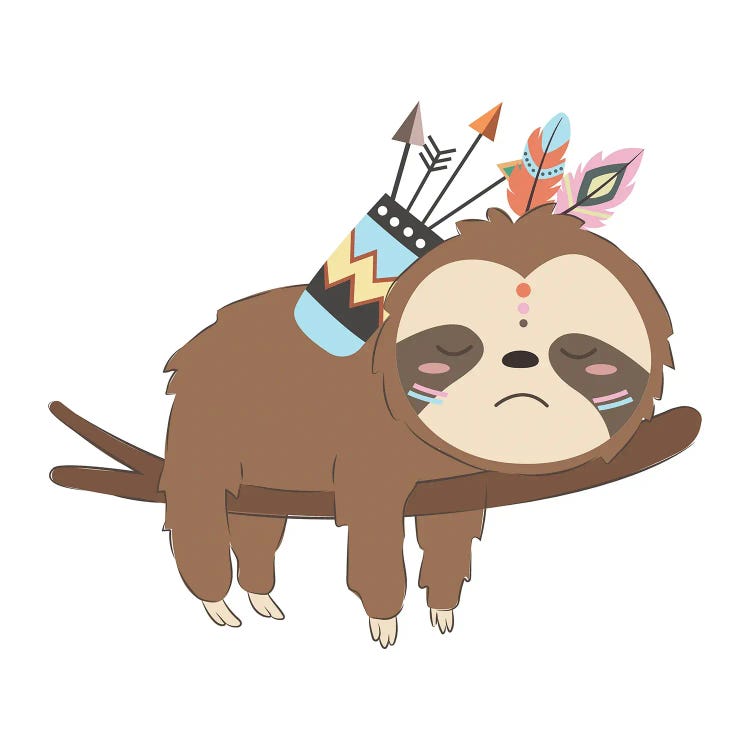 Adorable Baby Sloth Illustration