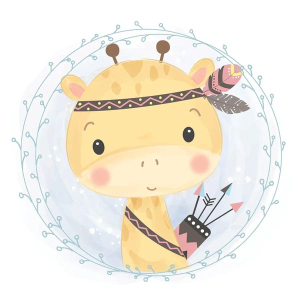 Feathers: Cute Tribal Giraffe by Art Mirano