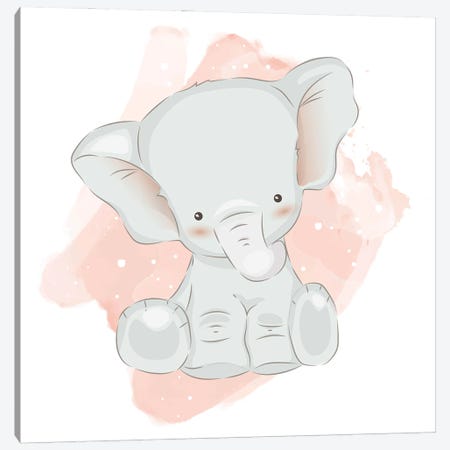 Baby Elephant Cute Canvas Print #ARM557} by Art Mirano Canvas Artwork