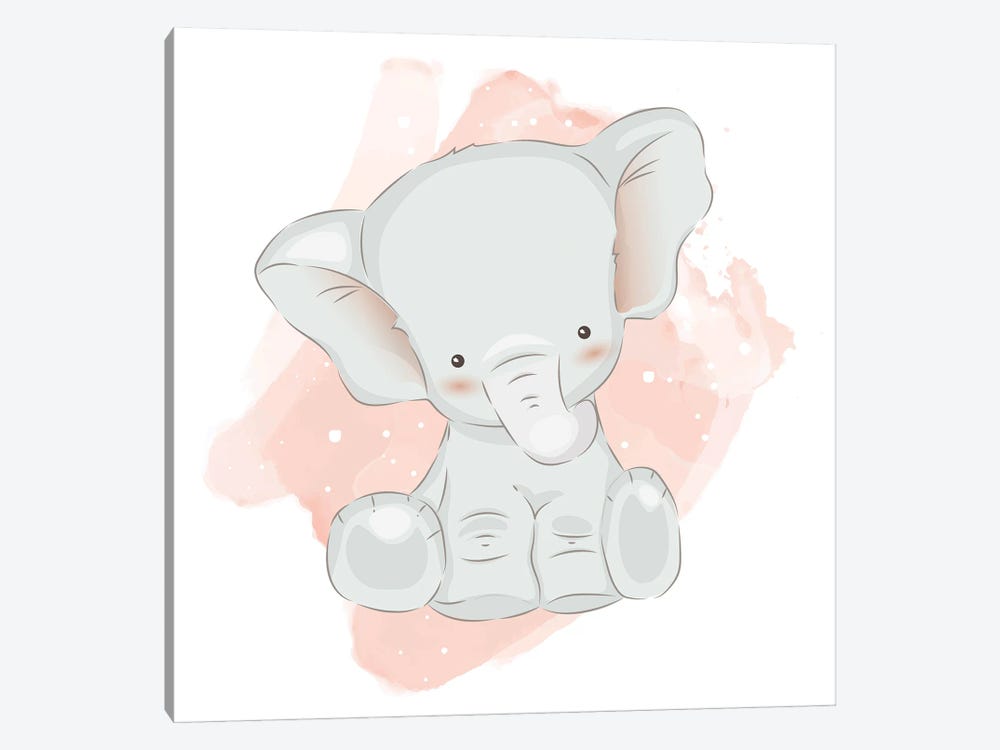 Baby Elephant Cute by Art Mirano 1-piece Canvas Art