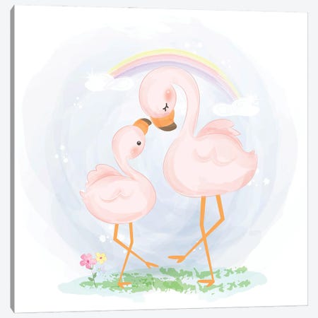 Mommy And Baby Flamingo Canvas Print #ARM558} by Art Mirano Canvas Art Print