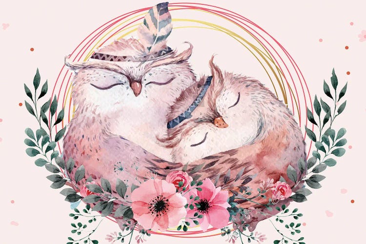 Owl Mother Illustration by Art Mirano wall art