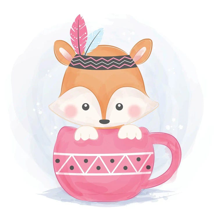 Baby Fox For Kids Room Illustration