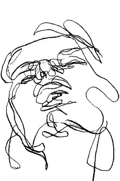 Art Mirano: Black White Face Woman by Art Mirano