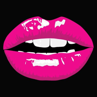Pink Lips Illustration by Art Mirano framed wall art