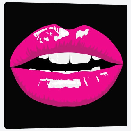 Pink Lips Illustration Canvas Print #ARM575} by Art Mirano Canvas Wall Art