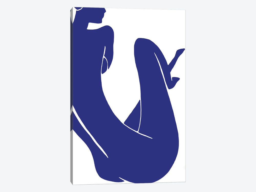 Blue Woman Minimalism by Art Mirano 1-piece Canvas Artwork