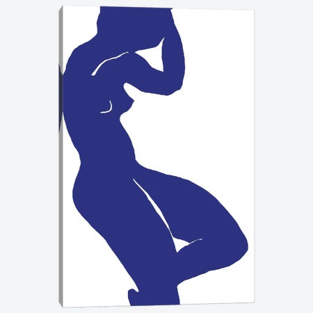 Woman Minimalism Blue Canvas Print #ARM583} by Art Mirano Canvas Artwork
