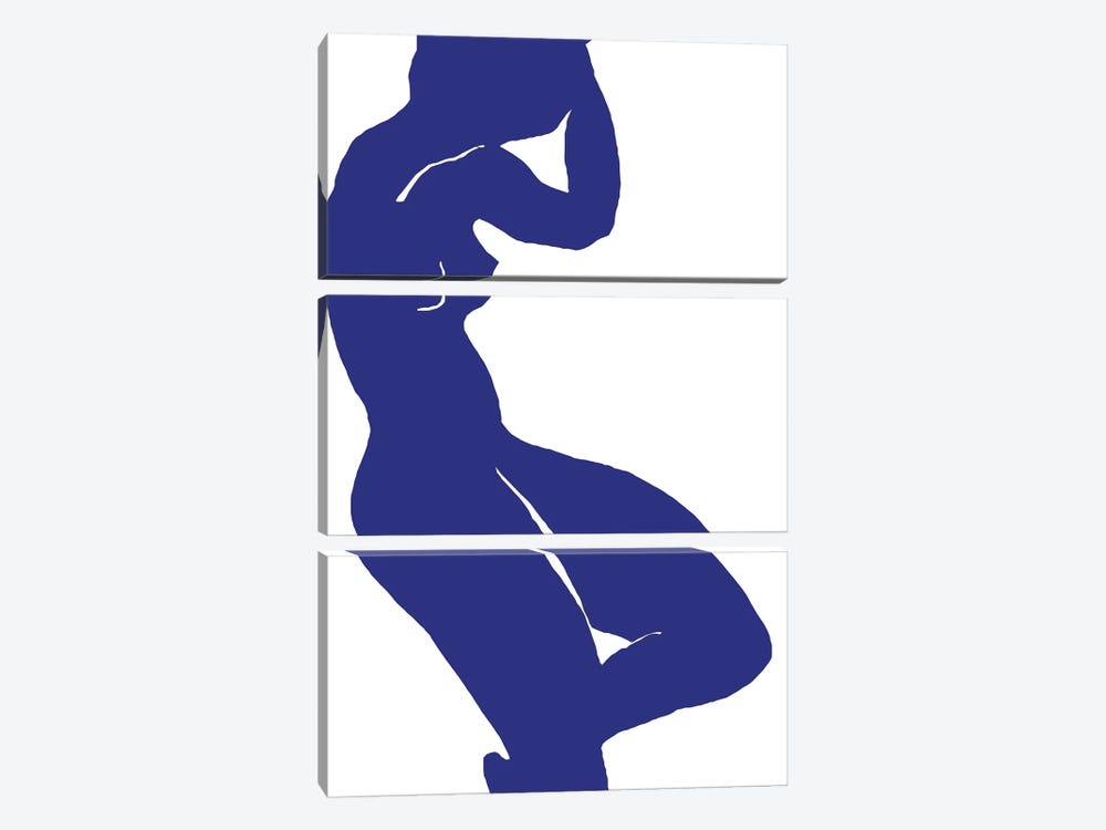 Woman Minimalism Blue by Art Mirano 3-piece Art Print