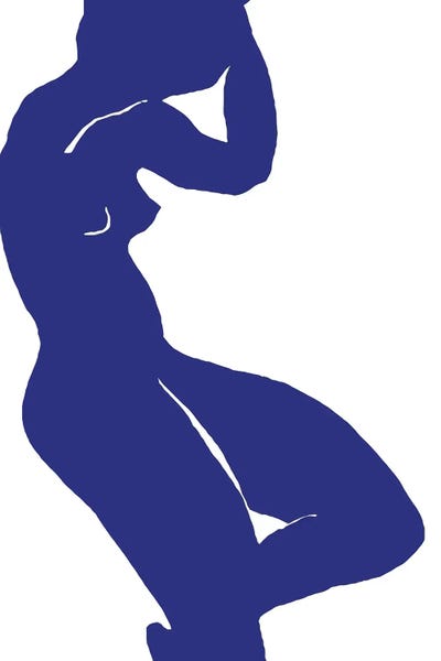 Artists Like Matisse: Woman Minimalism Blue by Art Mirano