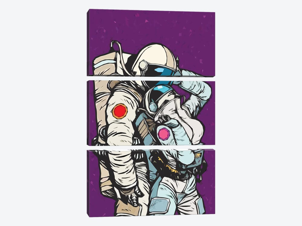 Astronaut Love by Art Mirano 3-piece Canvas Print