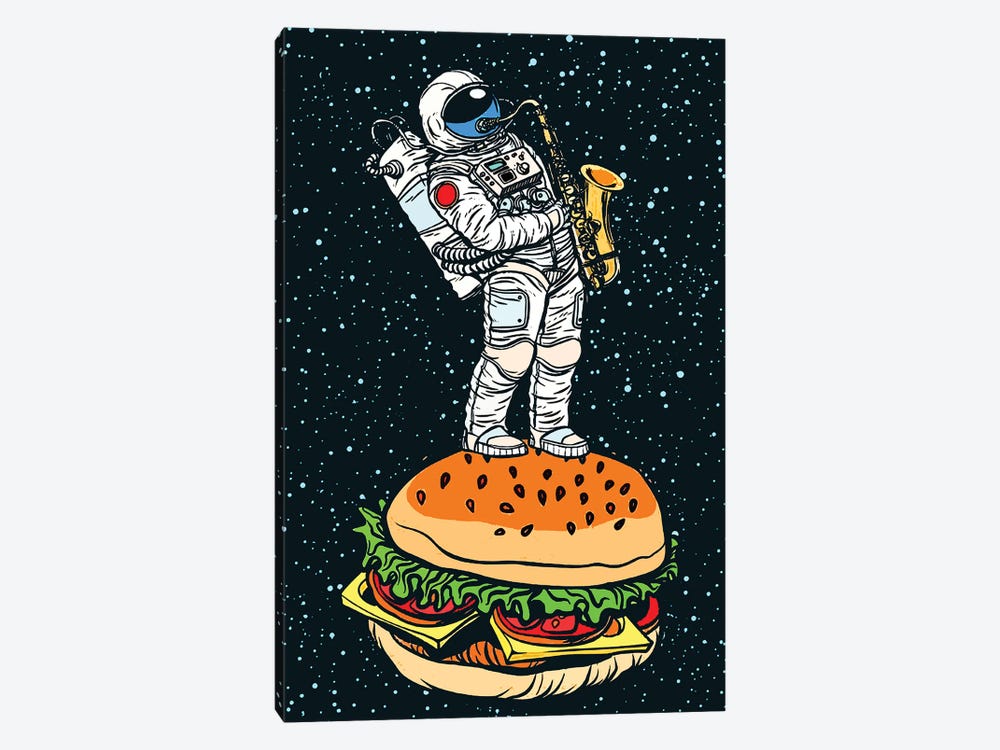 Astronaut On The Hamburger by Art Mirano 1-piece Canvas Art Print