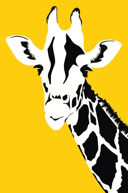 Giraffe On Yellow