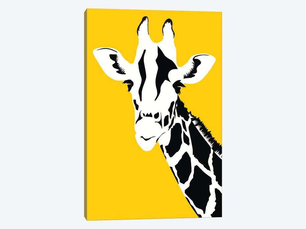 Giraffe On Yellow by Art Mirano 1-piece Canvas Art Print