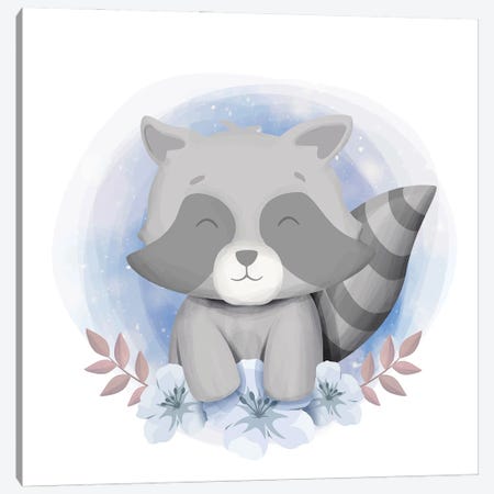 Baby Raccoon Smile Canvas Print #ARM593} by Art Mirano Canvas Art Print