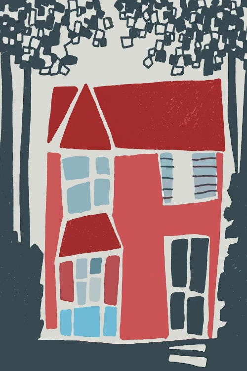 House In The Woods Illustration by Art Mirano wall art