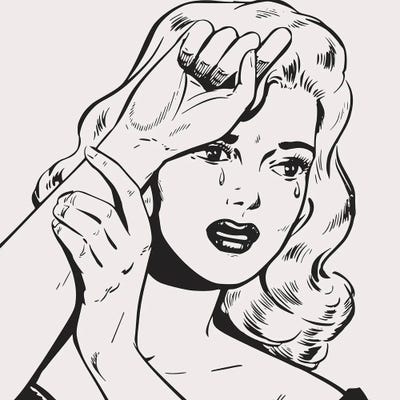 The Blonde Is Crying by Art Mirano canvas print