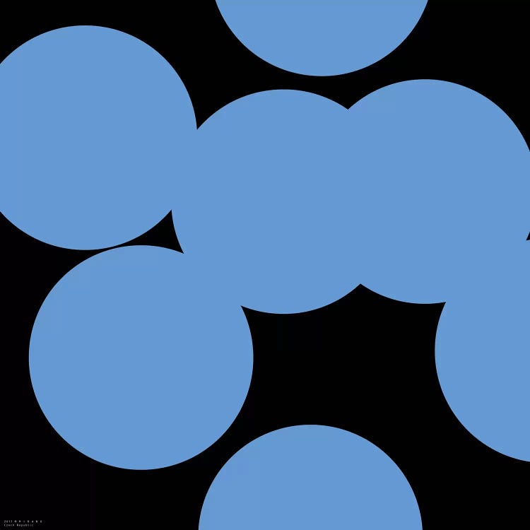 99 Blue Circles On Black