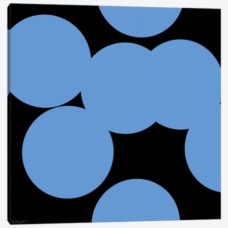 99 Blue Circles On Black Canvas Print #ARM5} by Art Mirano Canvas Art