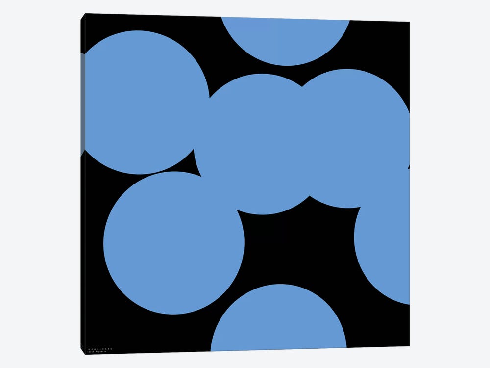 99 Blue Circles On Black by Art Mirano 1-piece Canvas Art Print