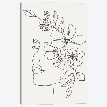 Woman With Flowers Canvas Print #ARM605} by Art Mirano Canvas Art