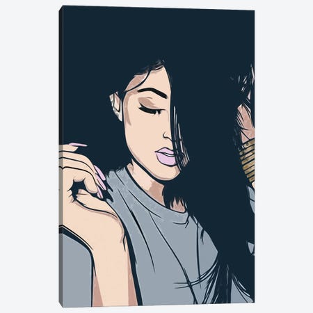Girl With Black Hair Canvas Print #ARM612} by Art Mirano Canvas Wall Art