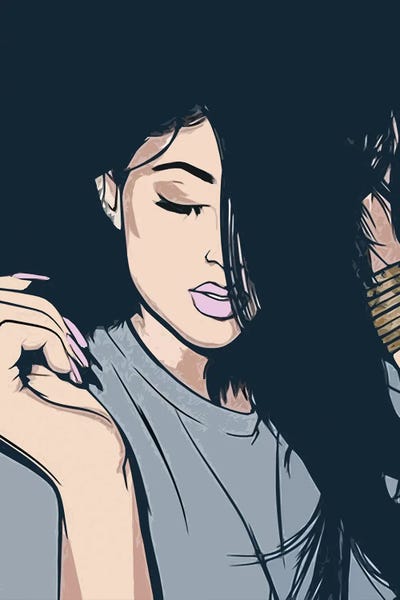 Art Mirano: Girl With Black Hair by Art Mirano