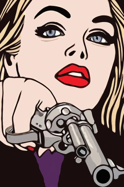 Art Mirano: Woman And Gun by Art Mirano