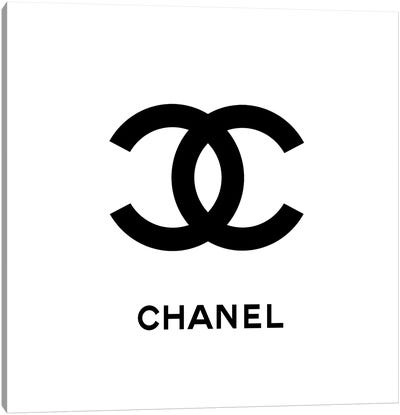 Chanel White Canvas Art Print - Black & White Graphics & Illustrations