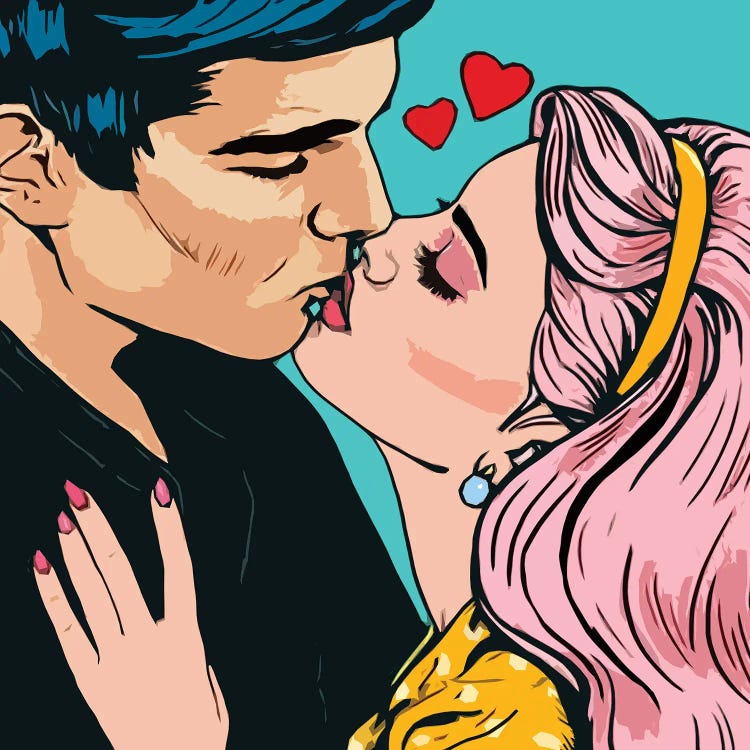 The Kiss Pop Art by Art Mirano wall art