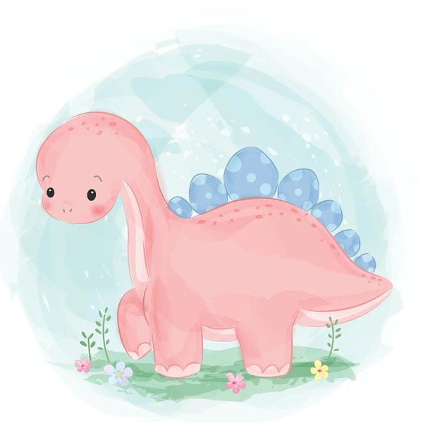 Prehistoric Animals: Pink Dinosaur Illustration by Art Mirano
